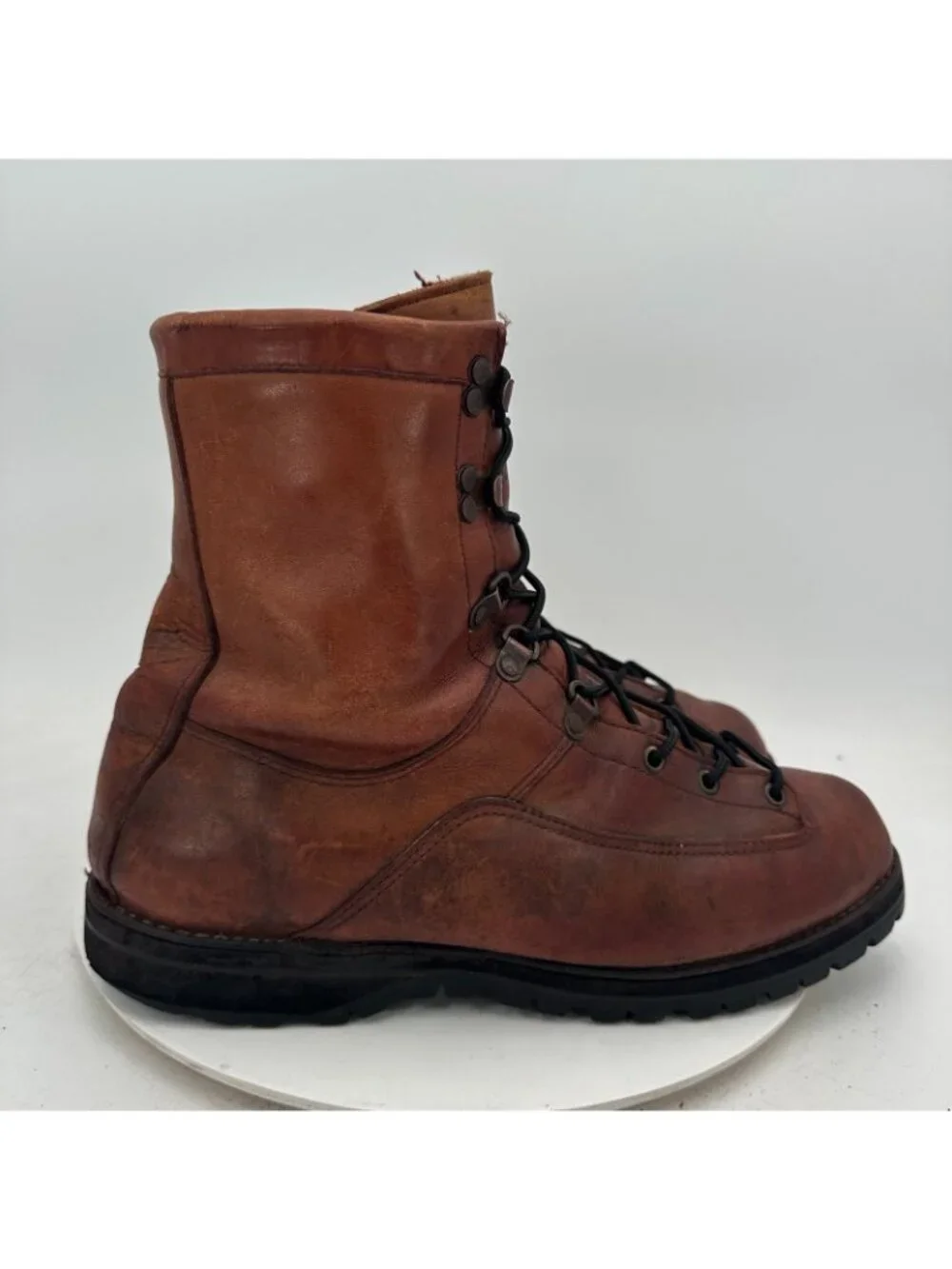 Danner Men Size 11D Brown Leather Vibram Sole Steel Toe Lace Up Combat Boot